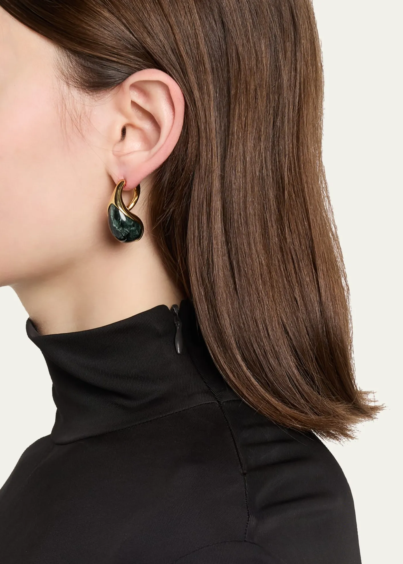 Bottega VenetaDrop Marble Earrings, Green
