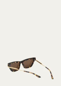 Bottega VenetaLogo Mixed-Media Cat-Eye Sunglasses