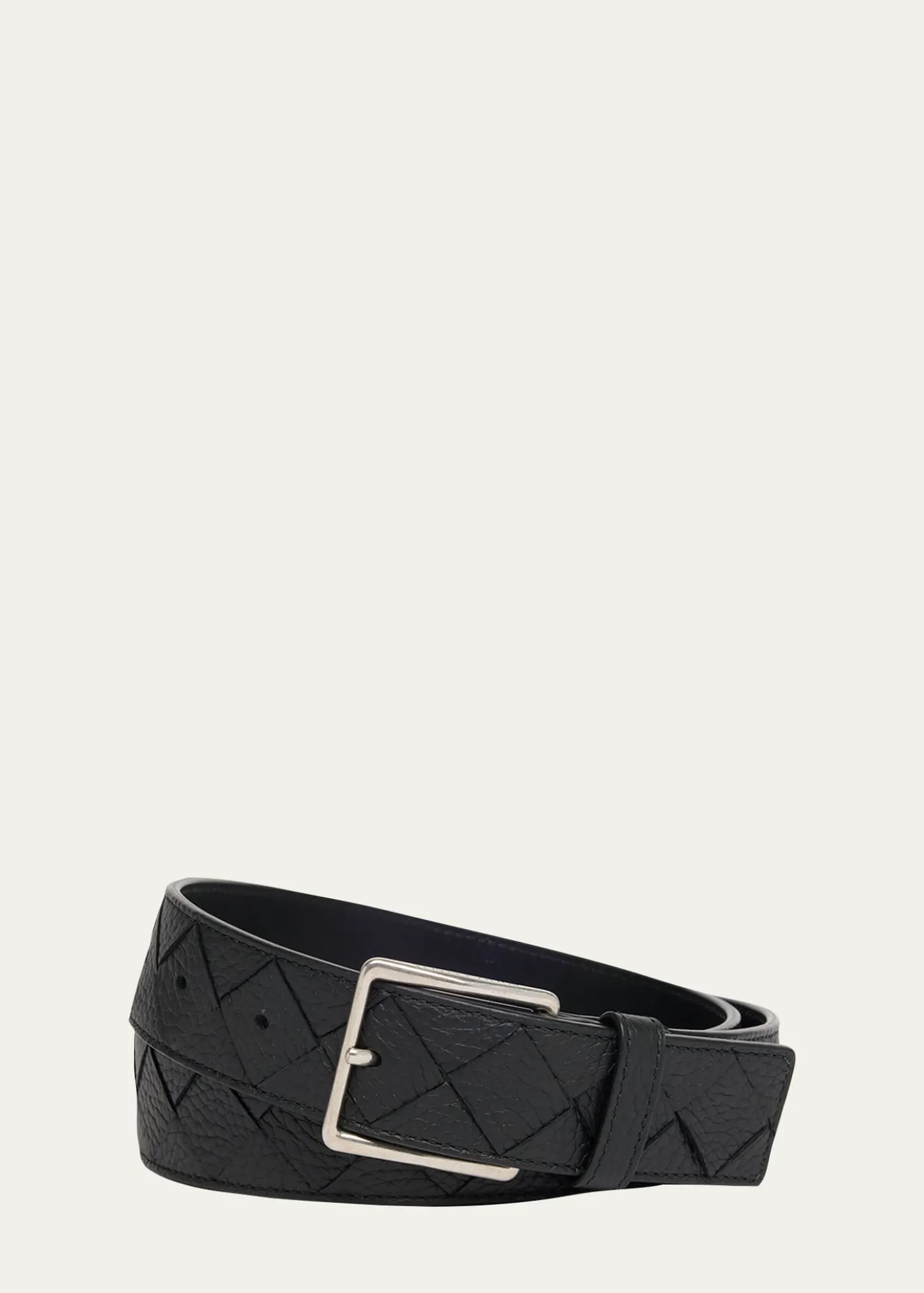 Bottega VenetaMen's Intrecciato Reversible Leather Belt