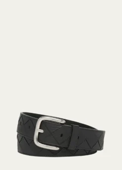 Bottega VenetaMen's Intrecciato Leather Belt