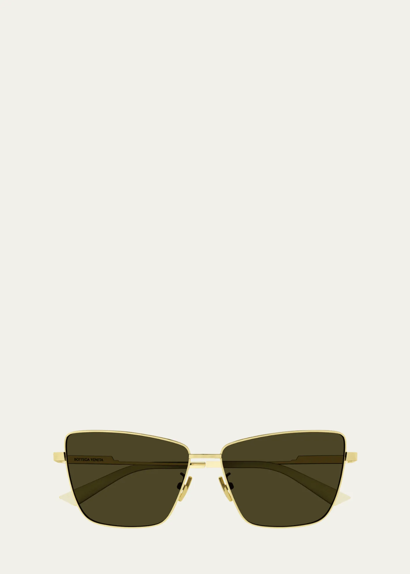 Bottega VenetaRectangle Golden Metal Sunglasses
