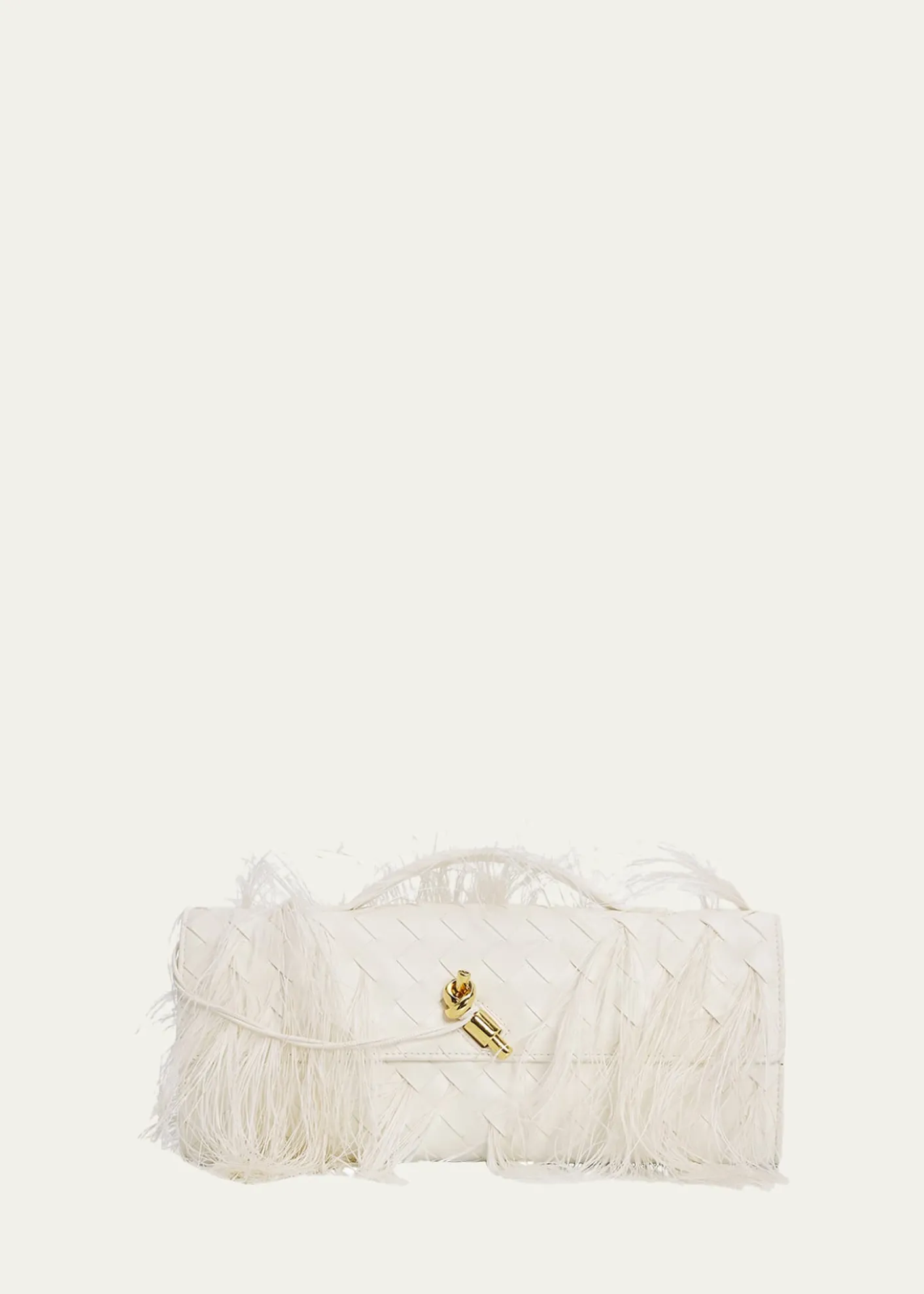 Bottega VenetaAndiamo Feather Leather Clutch Bag