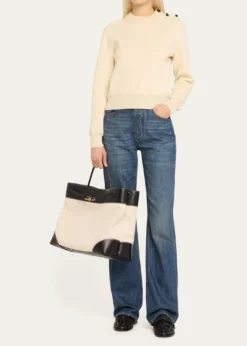 Bottega VenetaAndiamo Large Canvas Tote Bag