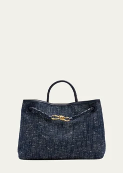 Bottega VenetaAndiamo Medium Boucle Denim Tote Bag