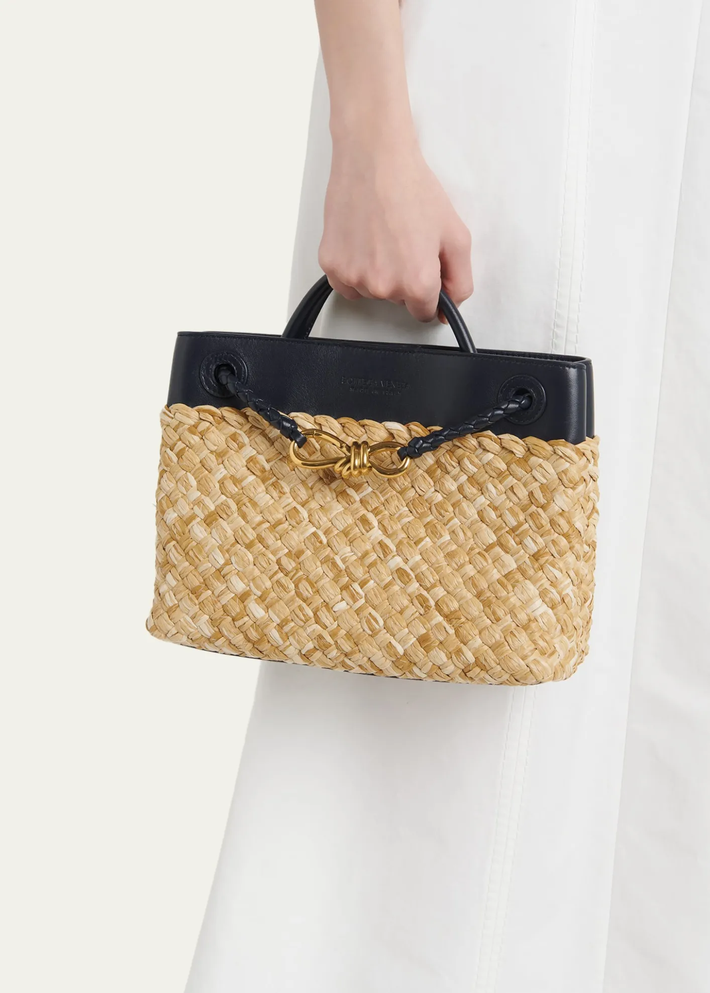Bottega VenetaAndiamo Small Raffia Crossbody Bag