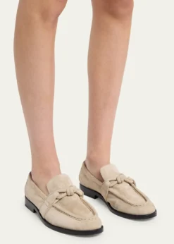 Bottega VenetaAstaire Knot Soft Suede Loafers