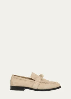 Bottega VenetaAstaire Knot Soft Suede Loafers