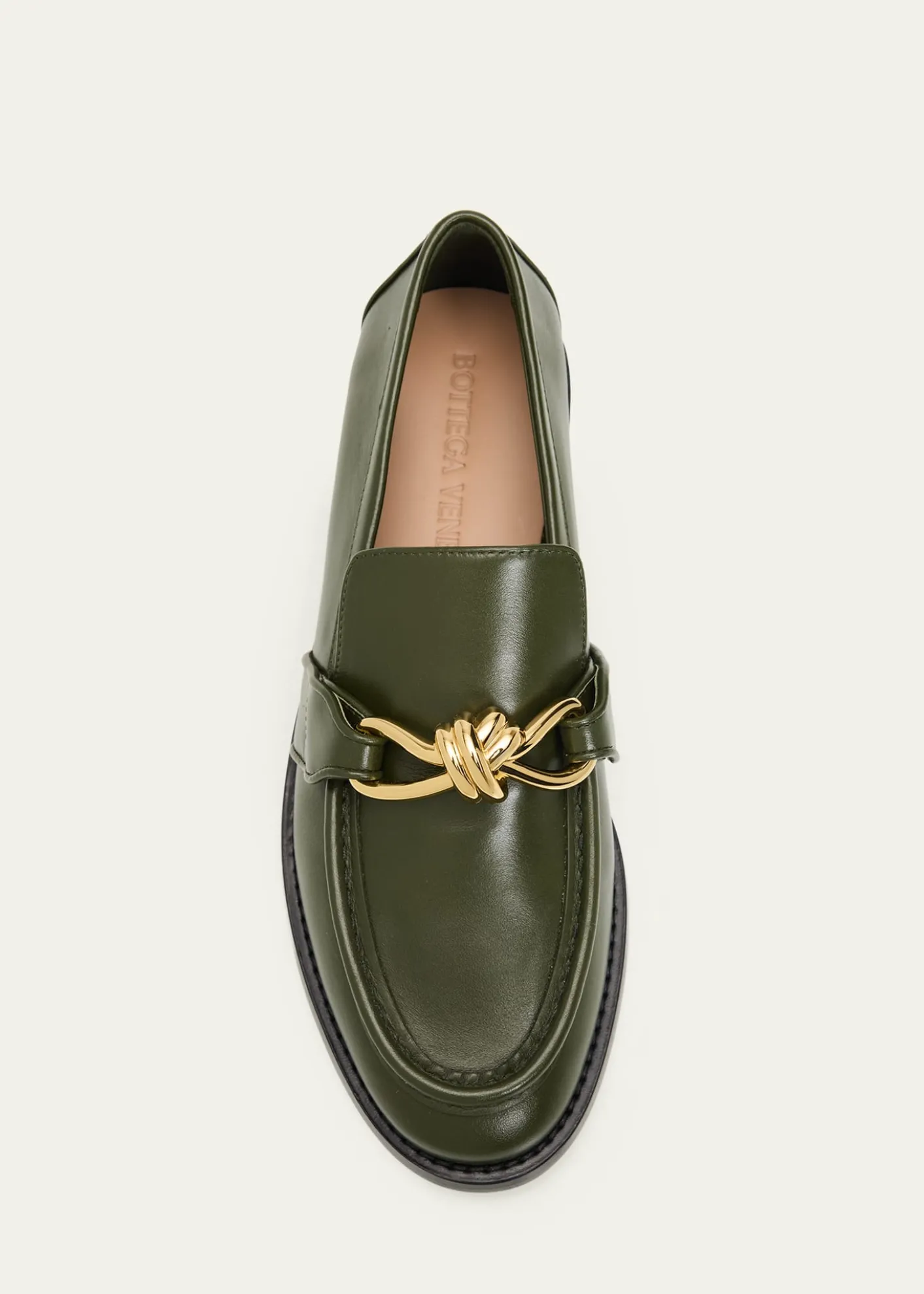 Bottega VenetaAstaire Metal-Knot Leather Loafers