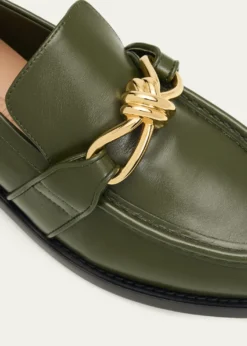 Bottega VenetaAstaire Metal-Knot Leather Loafers