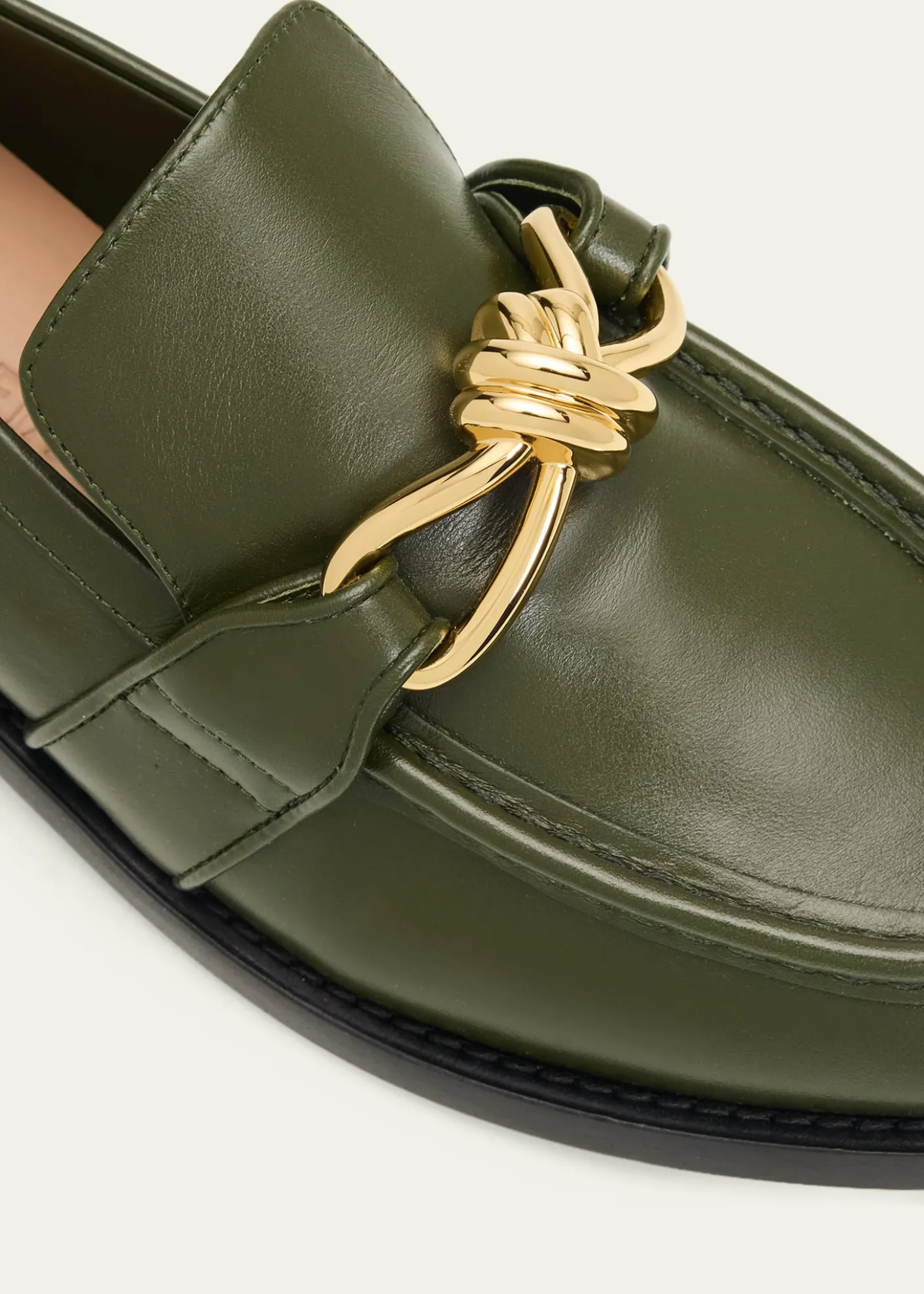 Bottega VenetaAstaire Metal-Knot Leather Loafers