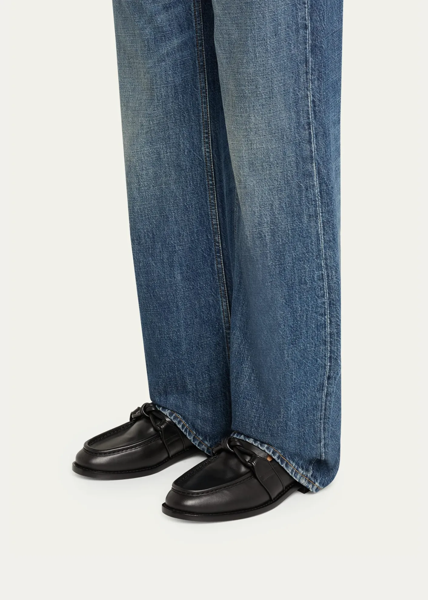 Bottega VenetaAstaire Metal Knot Leather Loafers