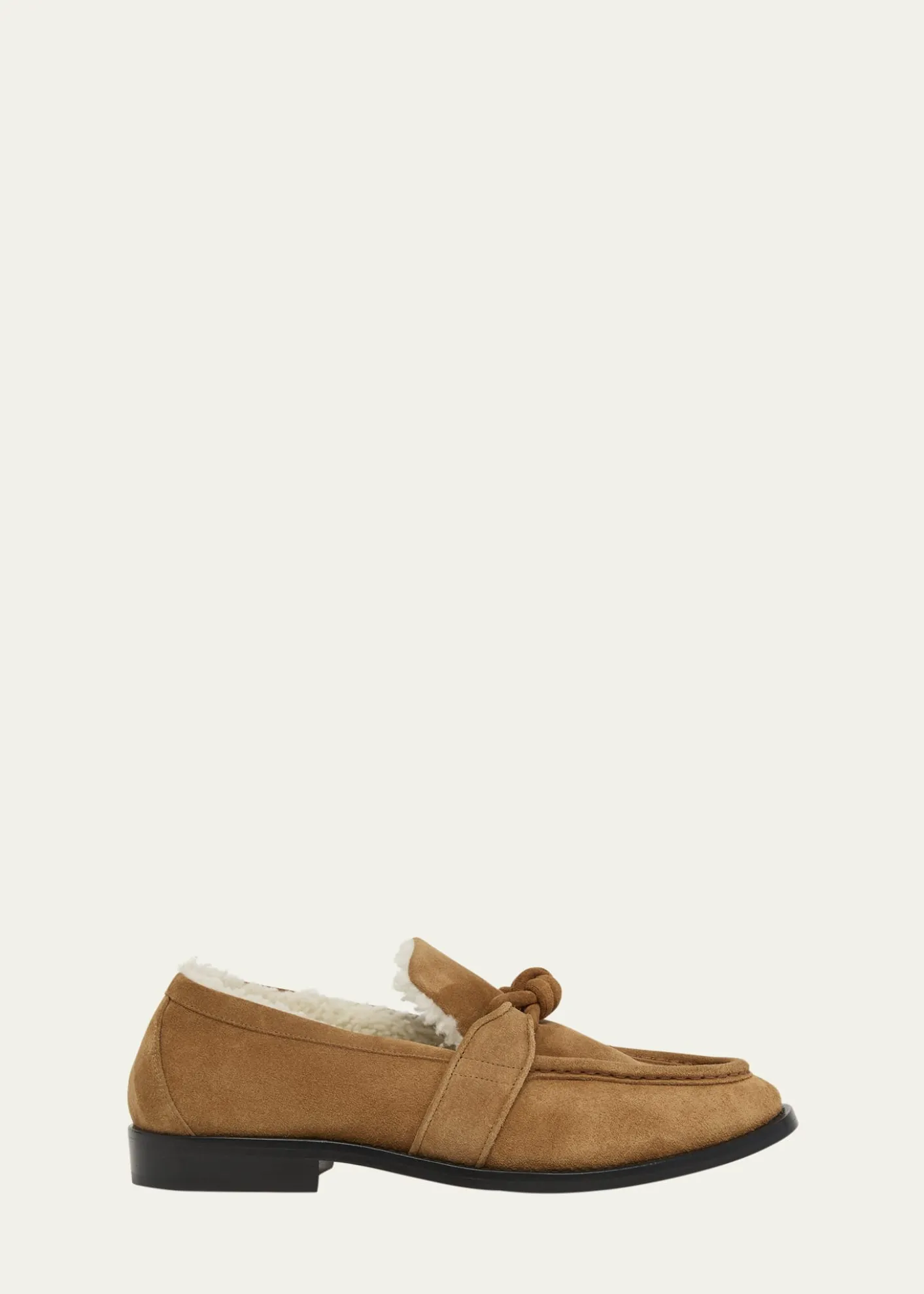 Bottega VenetaAstaire Suede Shearling-Lined Knot Loafers