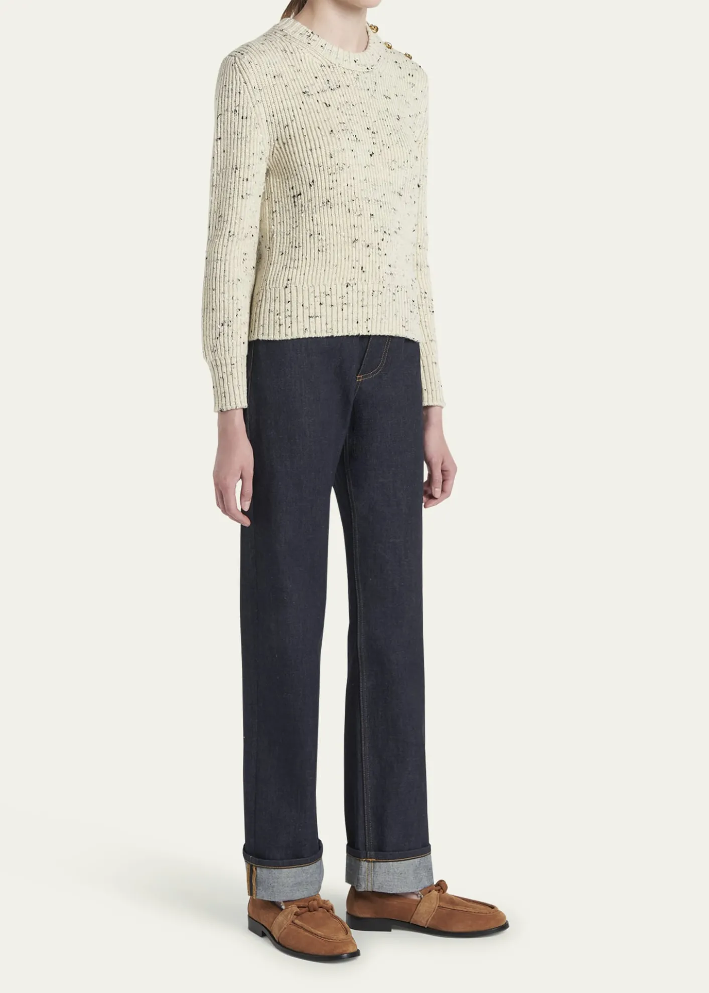 Bottega VenetaAstaire Suede Shearling-Lined Knot Loafers