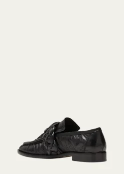 Bottega VenetaAstair Leather Braid Slip-On Loafers