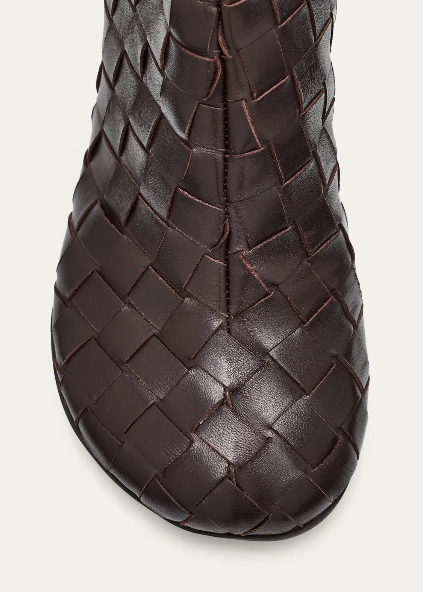 Bottega VenetaAtomic Woven Leather Cylinder-Heel Booties