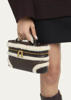 Bottega VenetaBang Bang Shearling Vanity Top-Handle Bag