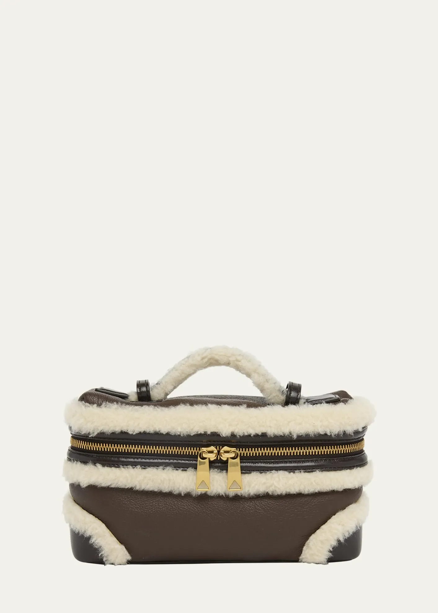 Bottega VenetaBang Bang Shearling Vanity Top-Handle Bag