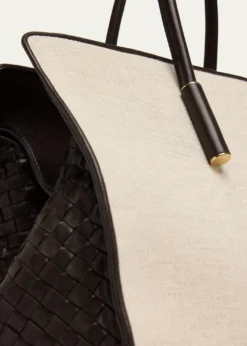 Bottega VenetaBarbara Medium Canvas and Leather Tote Bag