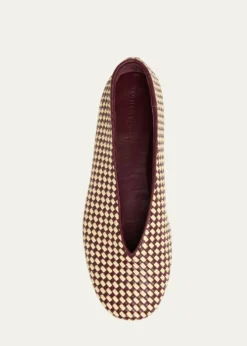 Bottega VenetaBicolor Woven Nappa Leather Ballerina Flats