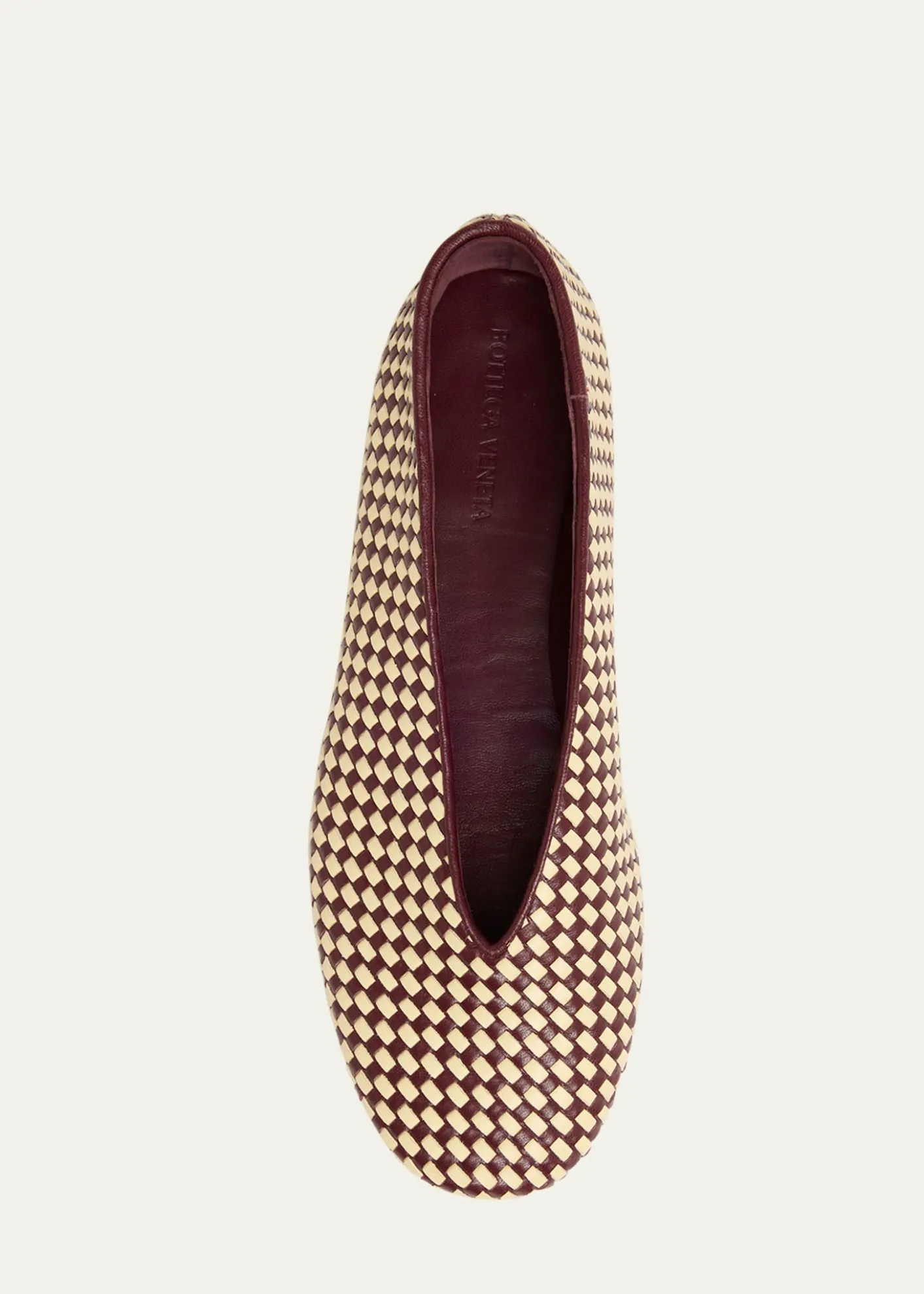 Bottega VenetaBicolor Woven Nappa Leather Ballerina Flats