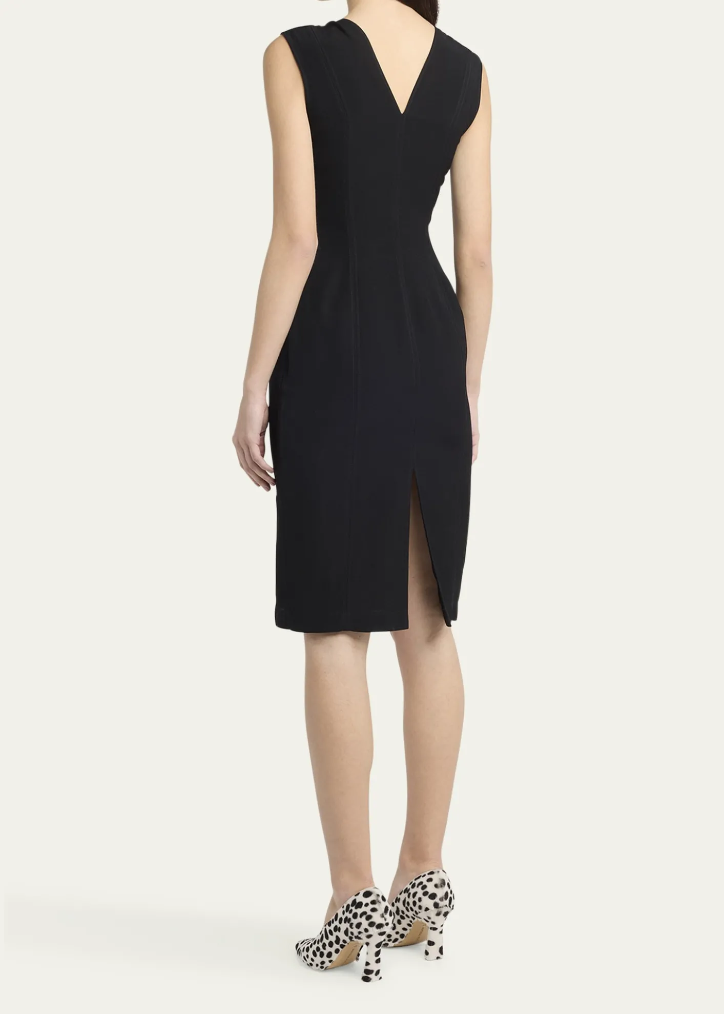Bottega VenetaBuckle Sleeveless Grainy Viscose Linen Dress