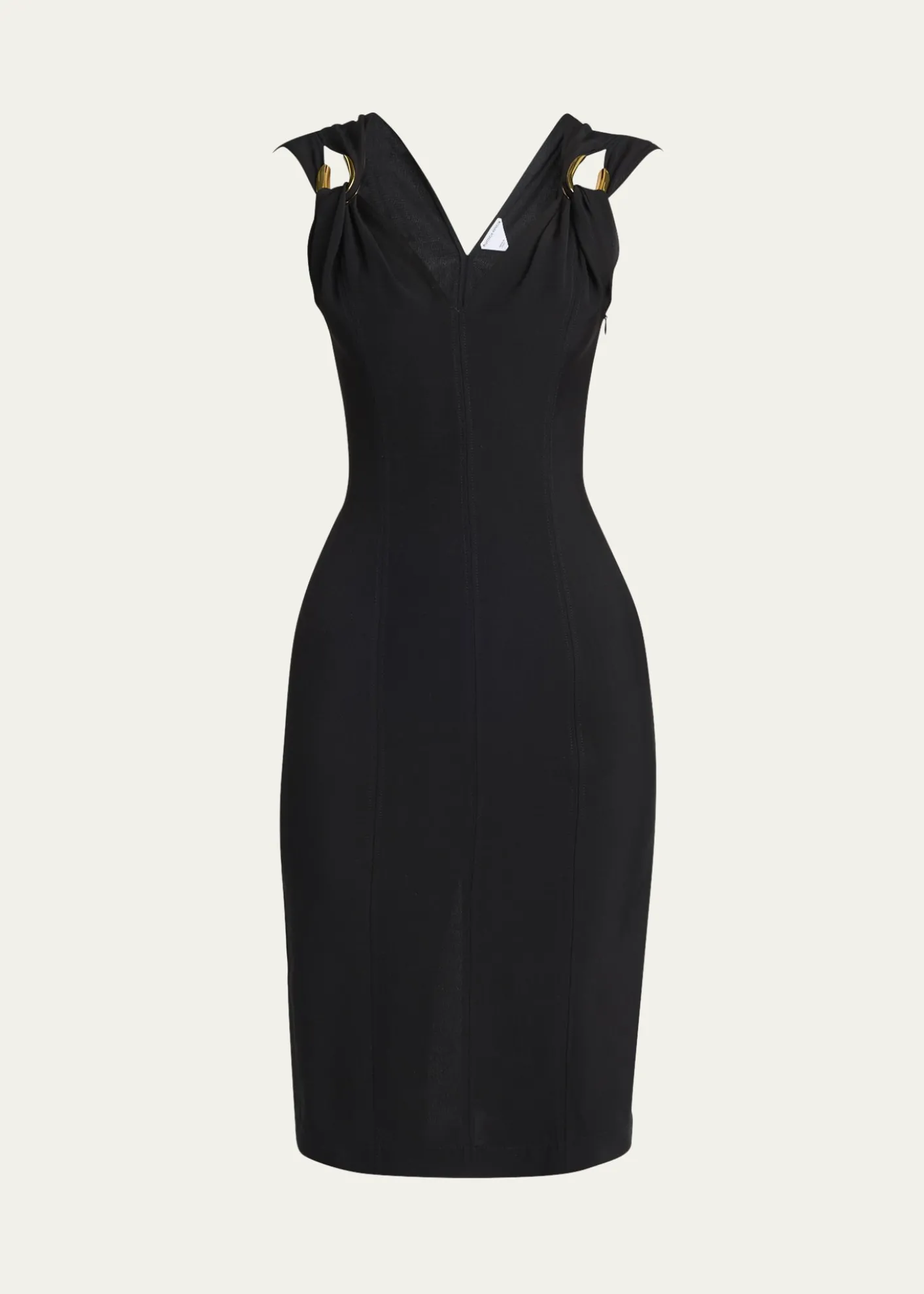Bottega VenetaBuckle Sleeveless Grainy Viscose Linen Dress