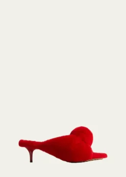 Bottega VenetaCarded Merino Wool Knotted Kitten-Heel Sandals