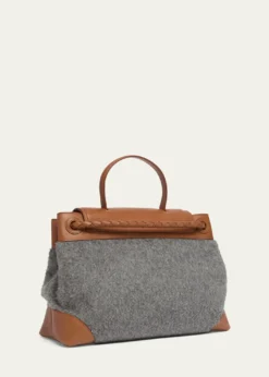 Bottega VenetaCiao Ciao Medium Felt & Leather Top-Handle Bag