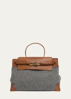 Bottega VenetaCiao Ciao Medium Felt & Leather Top-Handle Bag
