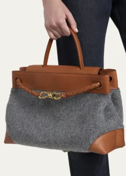 Bottega VenetaCiao Ciao Medium Felt & Leather Top-Handle Bag