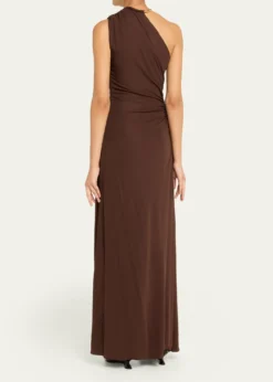 Bottega VenetaCrepe Viscose Jersey One-Shoulder Dress