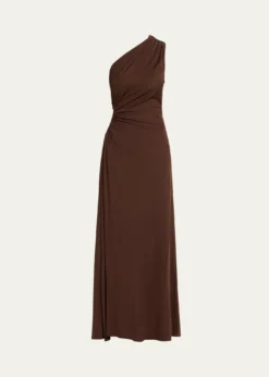 Bottega VenetaCrepe Viscose Jersey One-Shoulder Dress