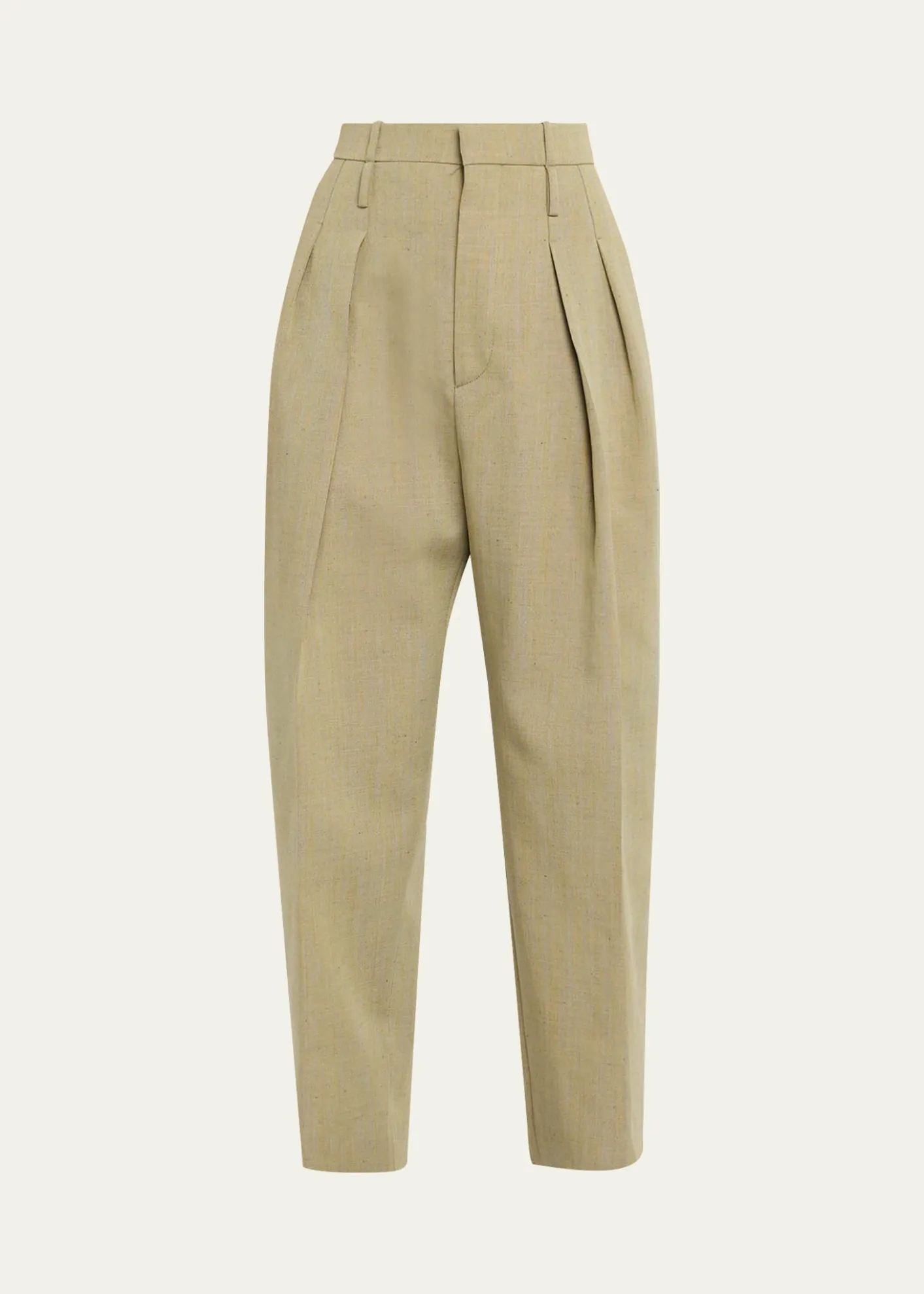 Bottega VenetaDouble-Pleated Wool Straight-Leg Trousers