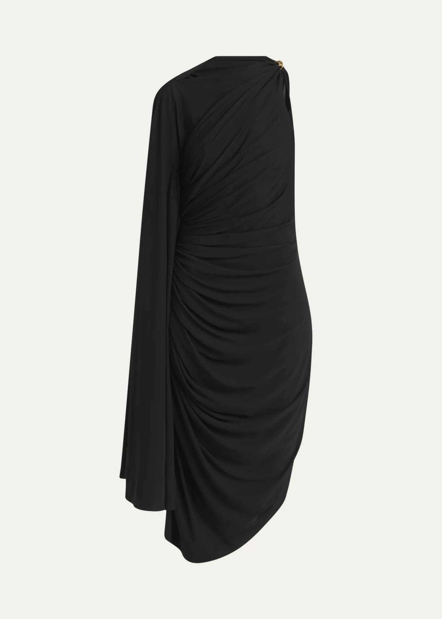 Bottega VenetaFrog Draped Matte Viscose Jersey Cape Dress
