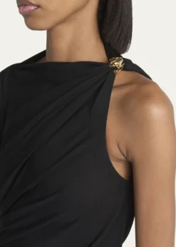 Bottega VenetaFrog Draped Matte Viscose Jersey Cape Dress