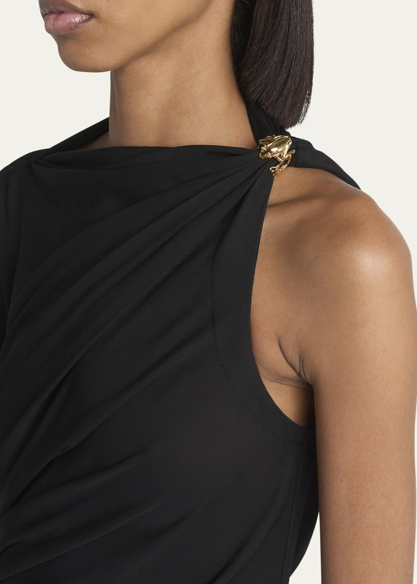 Bottega VenetaFrog Draped Matte Viscose Jersey Cape Dress