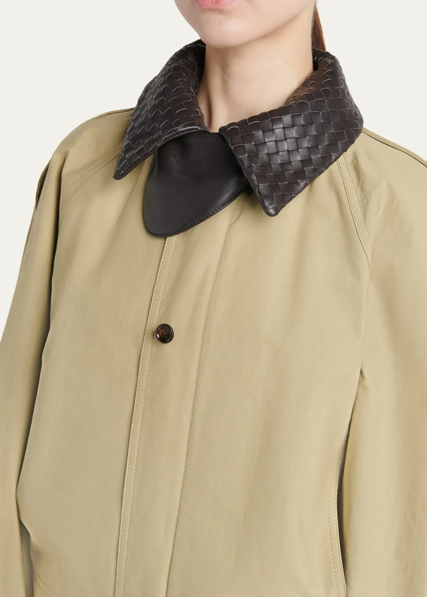 Bottega VenetaIntrecciato Collar Cotton Blouson Jacket