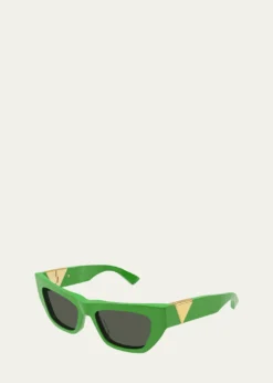 Bottega VenetaInverted Triangle Acetate Cat-Eye Sunglasses