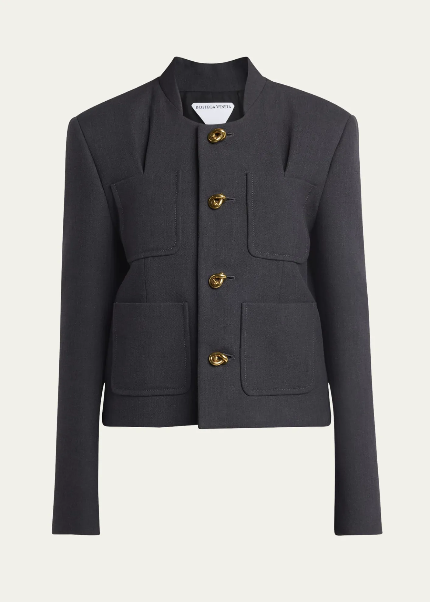 Bottega VenetaKnot-Button Light Structured Cotton Jacket