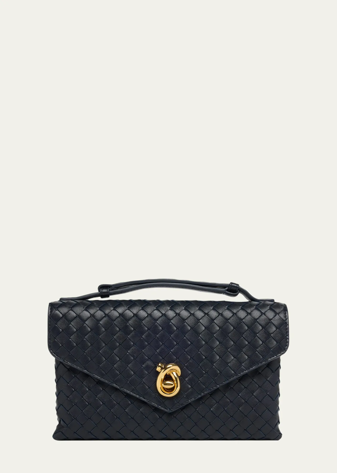 Bottega VenetaKnot Lock Leather Top-Handle Bag