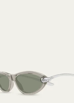 Bottega VenetaKnot 56mm Acetate & Metal Cat-Eye Sunglasses