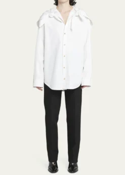 Bottega VenetaKnotted Compact Cotton Canvas Button Down Shirt