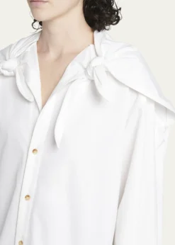 Bottega VenetaKnotted Compact Cotton Canvas Button Down Shirt