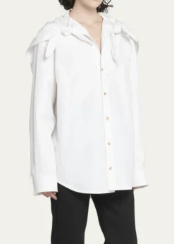 Bottega VenetaKnotted Compact Cotton Canvas Button Down Shirt