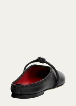 Bottega VenetaLagoon Nappa Leather Knotted Mary Jane Ballerina Mules