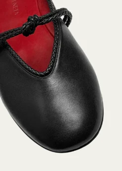 Bottega VenetaLagoon Nappa Leather Knotted Mary Jane Ballerina Mules