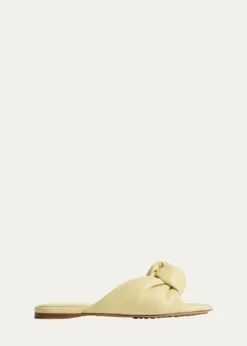 Bottega VenetaLagoon Nappa Leather Knotted Flat Slide Sandals