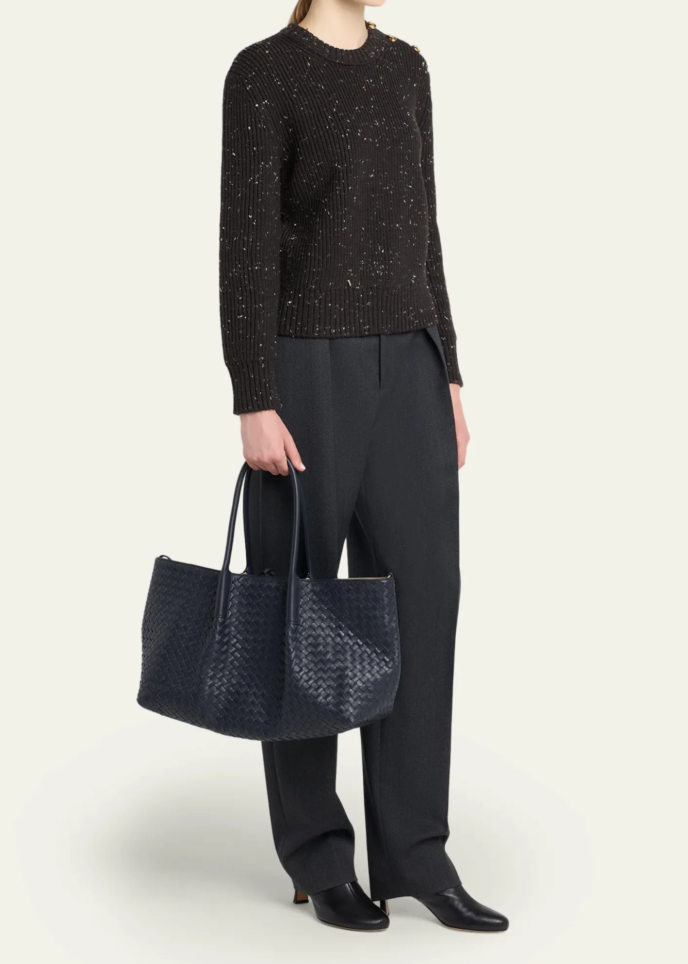 Bottega VenetaLarge Pinacoteca Reversible Leather Tote Bag
