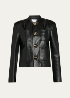 Bottega VenetaLeather Single-Breasted Jacket