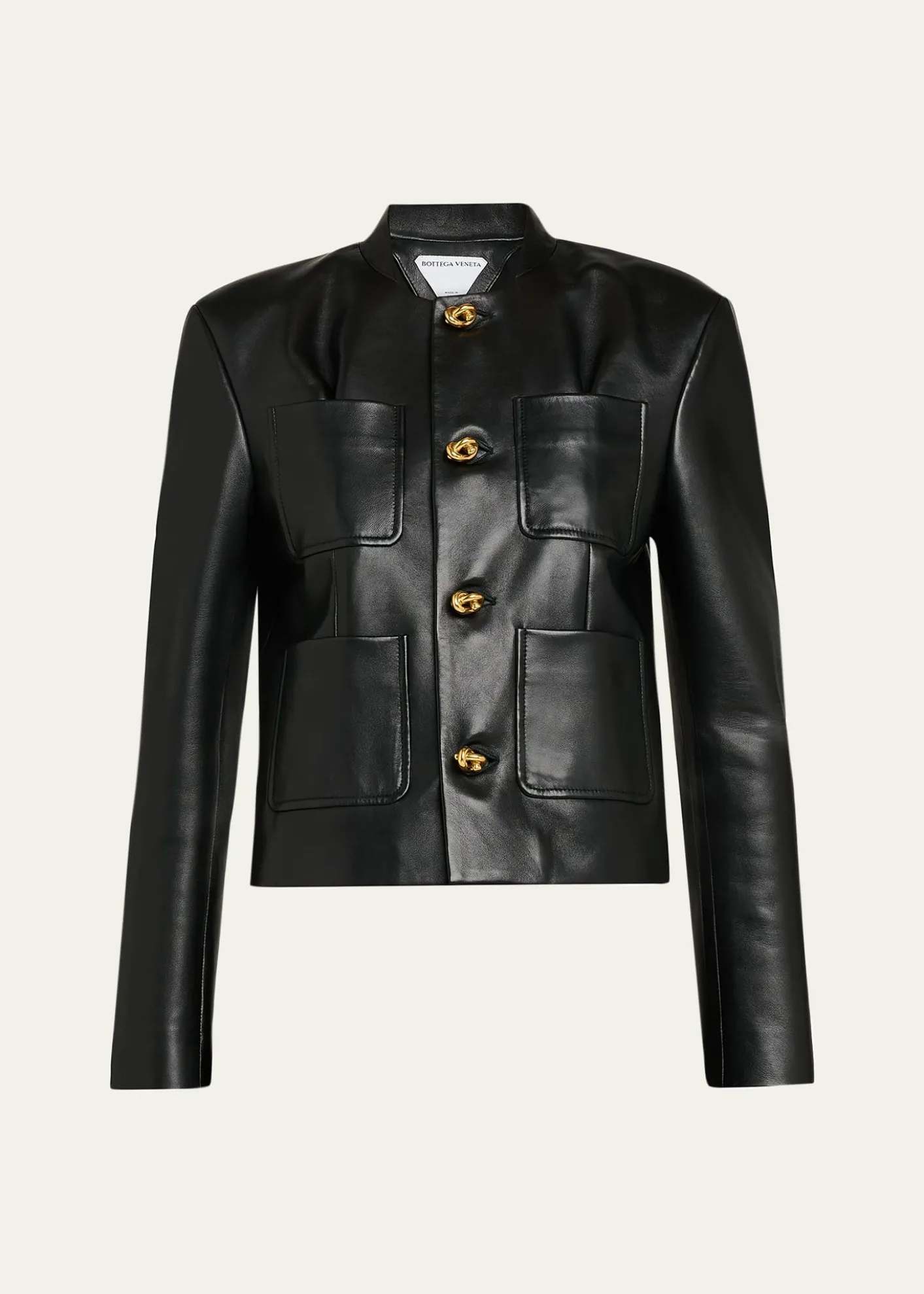 Bottega VenetaLeather Single-Breasted Jacket